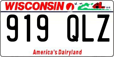WI license plate 919QLZ