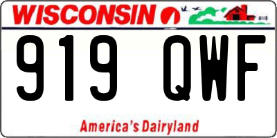 WI license plate 919QWF