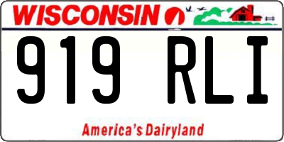 WI license plate 919RLI