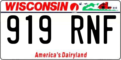WI license plate 919RNF