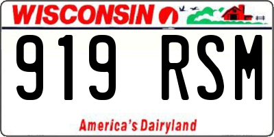 WI license plate 919RSM