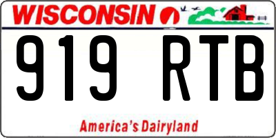 WI license plate 919RTB