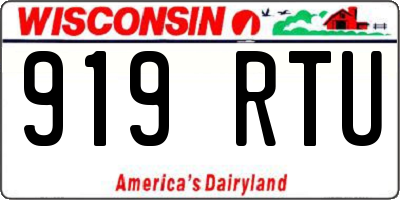 WI license plate 919RTU