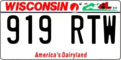 WI license plate 919RTW