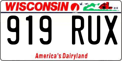 WI license plate 919RUX