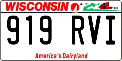 WI license plate 919RVI