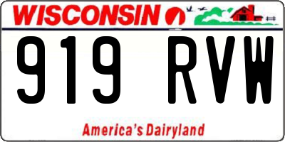 WI license plate 919RVW