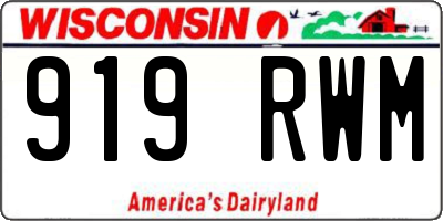 WI license plate 919RWM