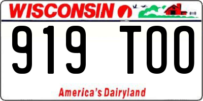 WI license plate 919TOO