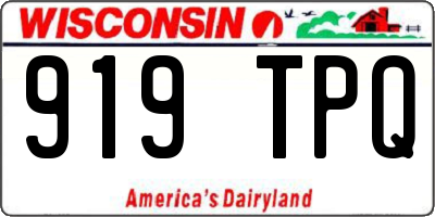WI license plate 919TPQ