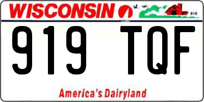 WI license plate 919TQF