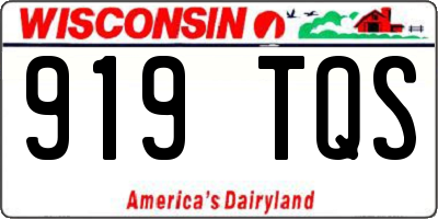 WI license plate 919TQS