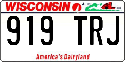 WI license plate 919TRJ