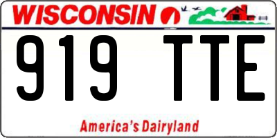 WI license plate 919TTE