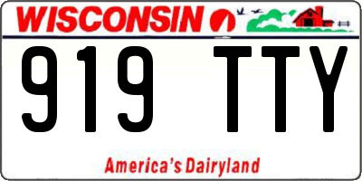 WI license plate 919TTY