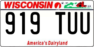 WI license plate 919TUU