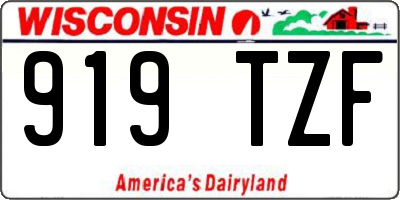 WI license plate 919TZF