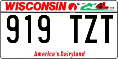 WI license plate 919TZT