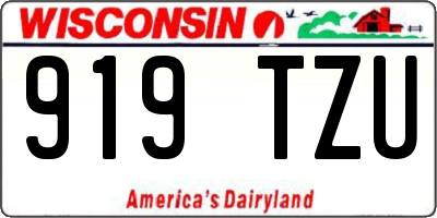 WI license plate 919TZU