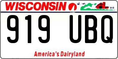 WI license plate 919UBQ