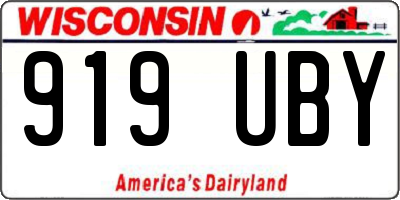 WI license plate 919UBY