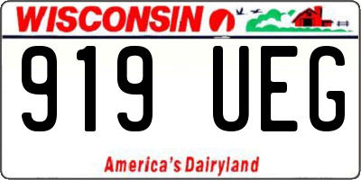 WI license plate 919UEG