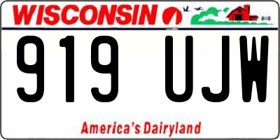 WI license plate 919UJW