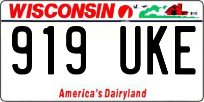 WI license plate 919UKE