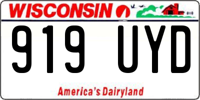 WI license plate 919UYD