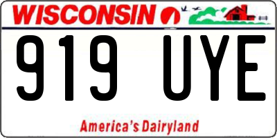 WI license plate 919UYE