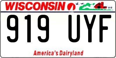 WI license plate 919UYF