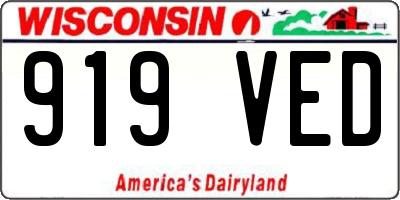 WI license plate 919VED