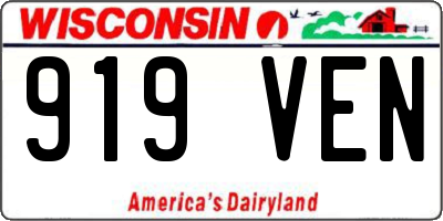 WI license plate 919VEN