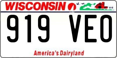WI license plate 919VEO