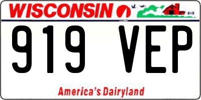 WI license plate 919VEP