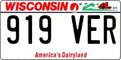 WI license plate 919VER