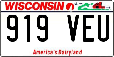 WI license plate 919VEU
