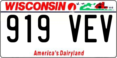 WI license plate 919VEV