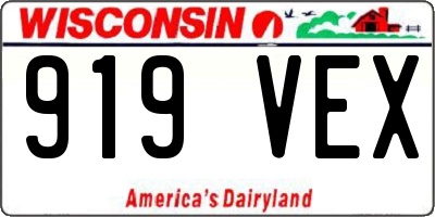 WI license plate 919VEX
