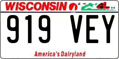 WI license plate 919VEY