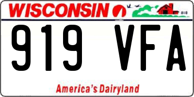WI license plate 919VFA