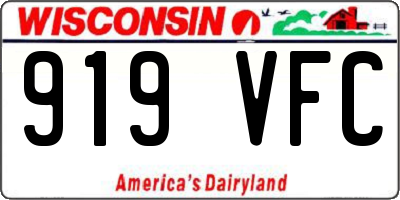 WI license plate 919VFC