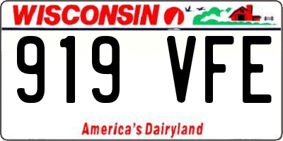 WI license plate 919VFE