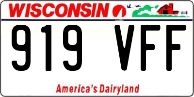 WI license plate 919VFF