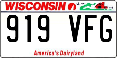 WI license plate 919VFG