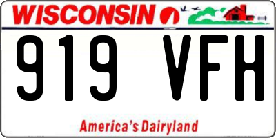 WI license plate 919VFH