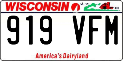 WI license plate 919VFM