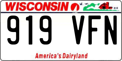 WI license plate 919VFN