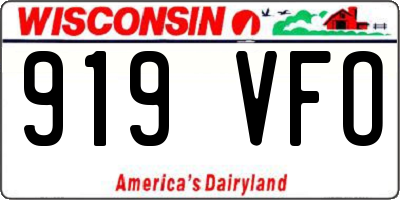 WI license plate 919VFO