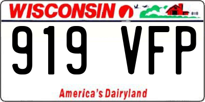 WI license plate 919VFP